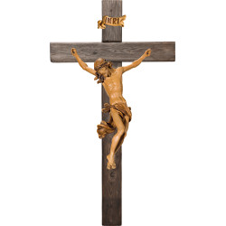 Cristo Barroco en cruz Madera vieja